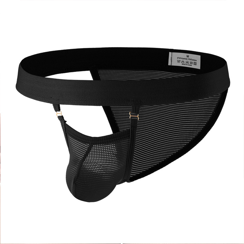 Men's Underwear Personalized Stripesd Breathable U Convex Low Waist Men's Bikini Pants Exposed Buttocks Pants C2-18