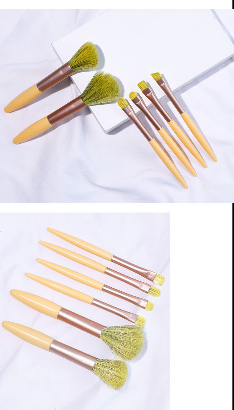 Classic Style Artificial Fiber Plastic Handgrip Makeup Brushes 6 Pieces display picture 1