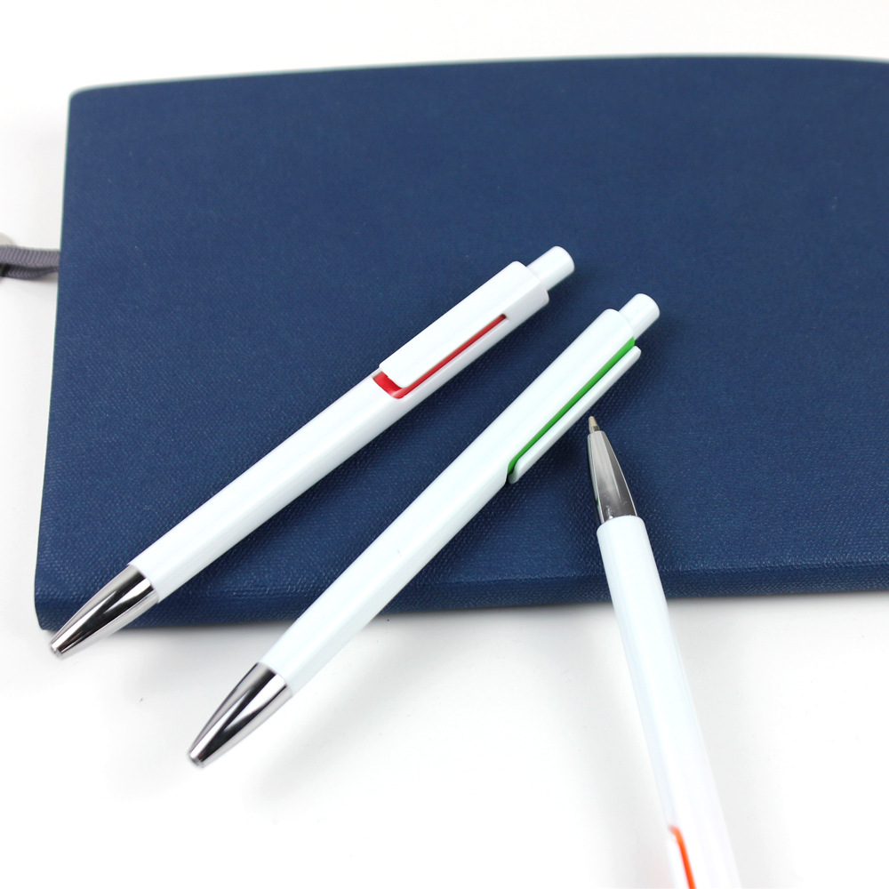 Transfronterizo simple barra blanca bolígrafo personalizado logotipo bolígrafo creativo de colores bolígrafo de regalo de plástico ABS al por mayor