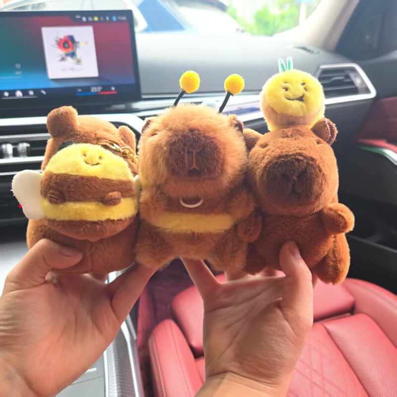 ミンクのぬいぐるみハチのカピバラの羽の振動のキーホルダーの卸売りのカピバラの外国貿易の小さい贈り物の人形は機をつかみます。|undefined