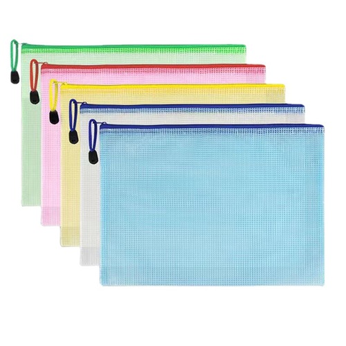 A4 transparent grid bag with reinforced waterproof exam storage file bag zipper bag archive documents A5 invoice stationery bag