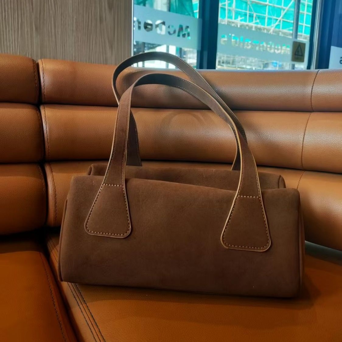 Korean Style Ins Autumn/Winter Suede Underarm Bag Retro Faux Suede Matte Shoulder Bag Simple Casual Baguette Bag For Women - Thumbnail 2