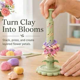 DIY 彩泥花朵成型器 橡皮泥压花器手工 DIY 黏土鲜花制作跨境货源