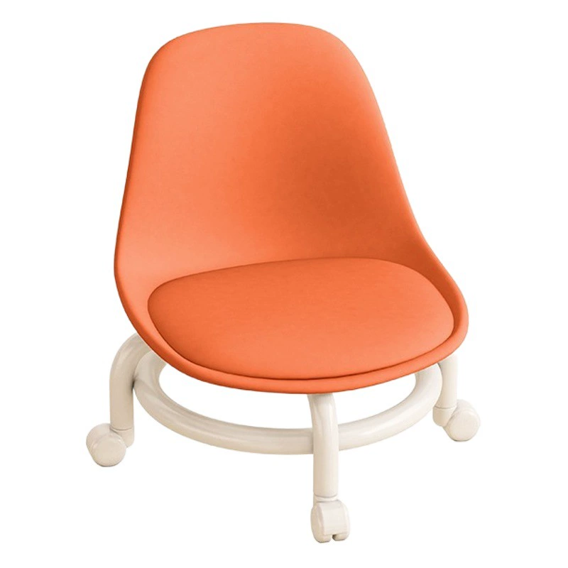 Поворотный стул на колесиках для дома, низкий детский стул на колесиках, маленький стул со спинкой, пластиковый стул со спинкой.
