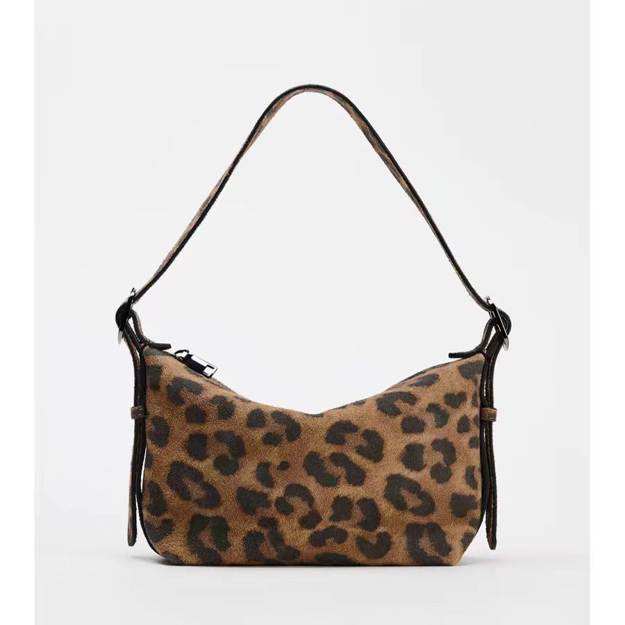 Cross-Border Women's Bags 2024 Autumn and Winter Niche Retro Crossbody Dumpling Bag Animal Print Shoulder Bag Trendy Retro