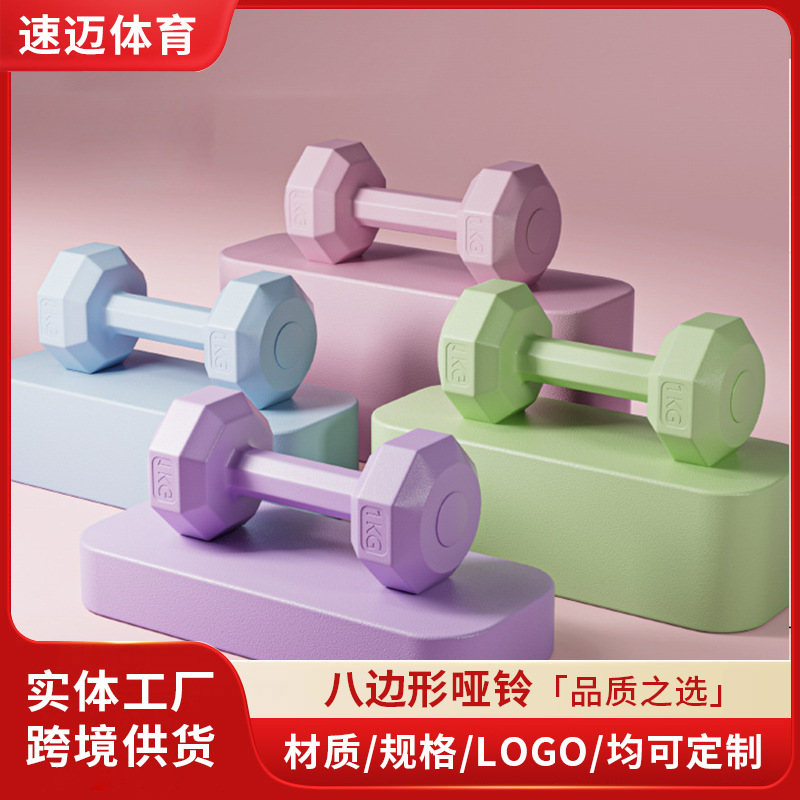 Cross-Border Octagonal Dumbbells Home Fitness Equipment Gym Sports Cement Dumbbells Slim Arm Sand-Filled Small Dumbbells
