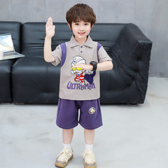 奧特曼夏季衣服男童夏裝套裝2024新款洋氣時髦兒童夏天帥氣韓版潮