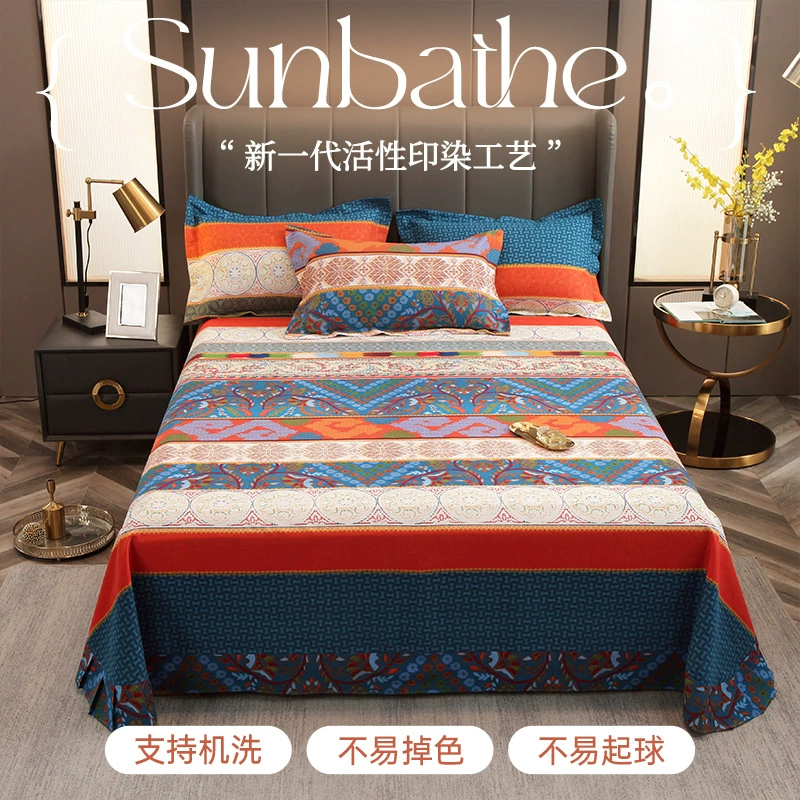 Новое постельное белье из чесаного хлопка, однокомпонентное, в европейском стиле, из чистого хлопка, только простыня, с закругленными углами, полностью хлопковое, оптом