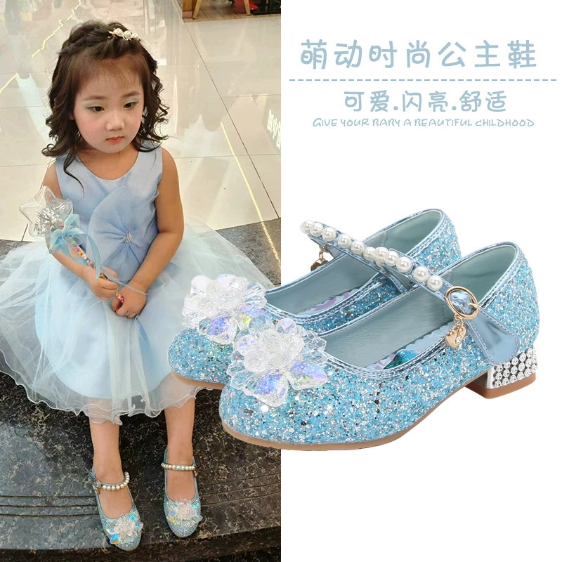 Кожаные туфли для девочек 2024 новая мода удобная принцесса Айша на высоком каблуке для детей