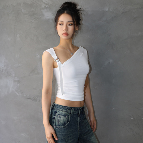 Designer Sexy Off-the-Shoulder Short-Sleeve T-Shirt for Women, Slim Fit, Figure-Skimming, Short-Sleeve Top, Women's Fashion T, Wholesale