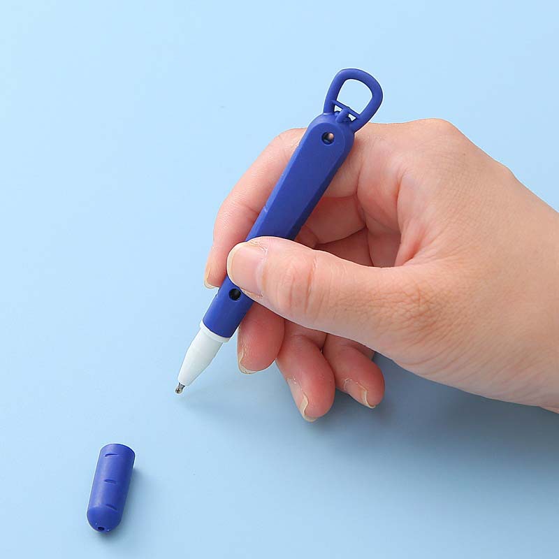안전 짧은 펜(검은색 리필, 펜촉에 5kg의 힘을 가하면 자동으로 줄어드는 펜 튜브, 리필 교체 불가) 1팩