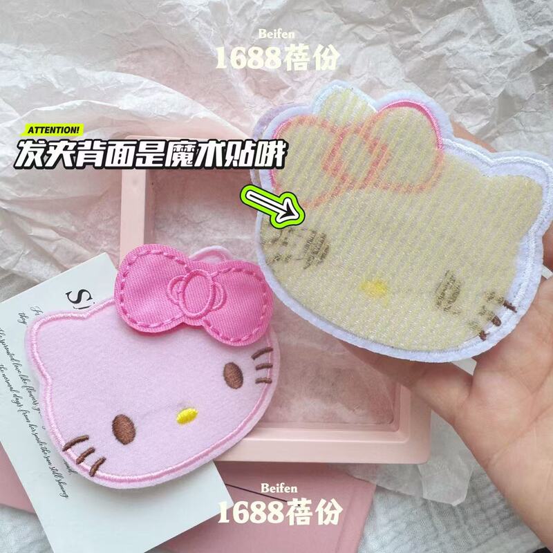 甘くて可愛い猫のシームレスな前髪ステッカー、女性の額やサイドの髪の毛を整理整頓するマジックテープ、髪をまとめるヘアアクセサリー|undefined