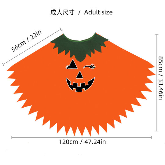 Halloween Costume Luminous Adult Children Pumpkin Cape Shawl Pumpkin Hat suit Cape School Party Dress Up