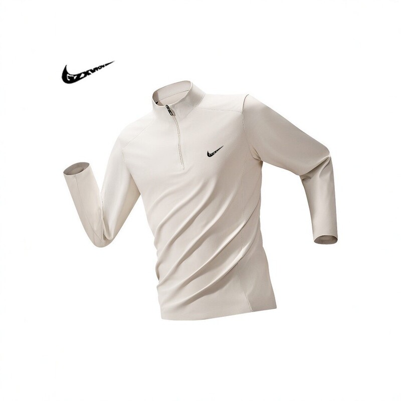 Quick-dry long-sleeve T-shirt for men and women, stand-up collar, half-zip, fitness running sports shirt, breathable, solid color, trendy style Quick-dry long-sleeve T-shirt for men and women, stand-up collar, half-zip, fitness running sports shirt, breathable, solid color, trendy style
