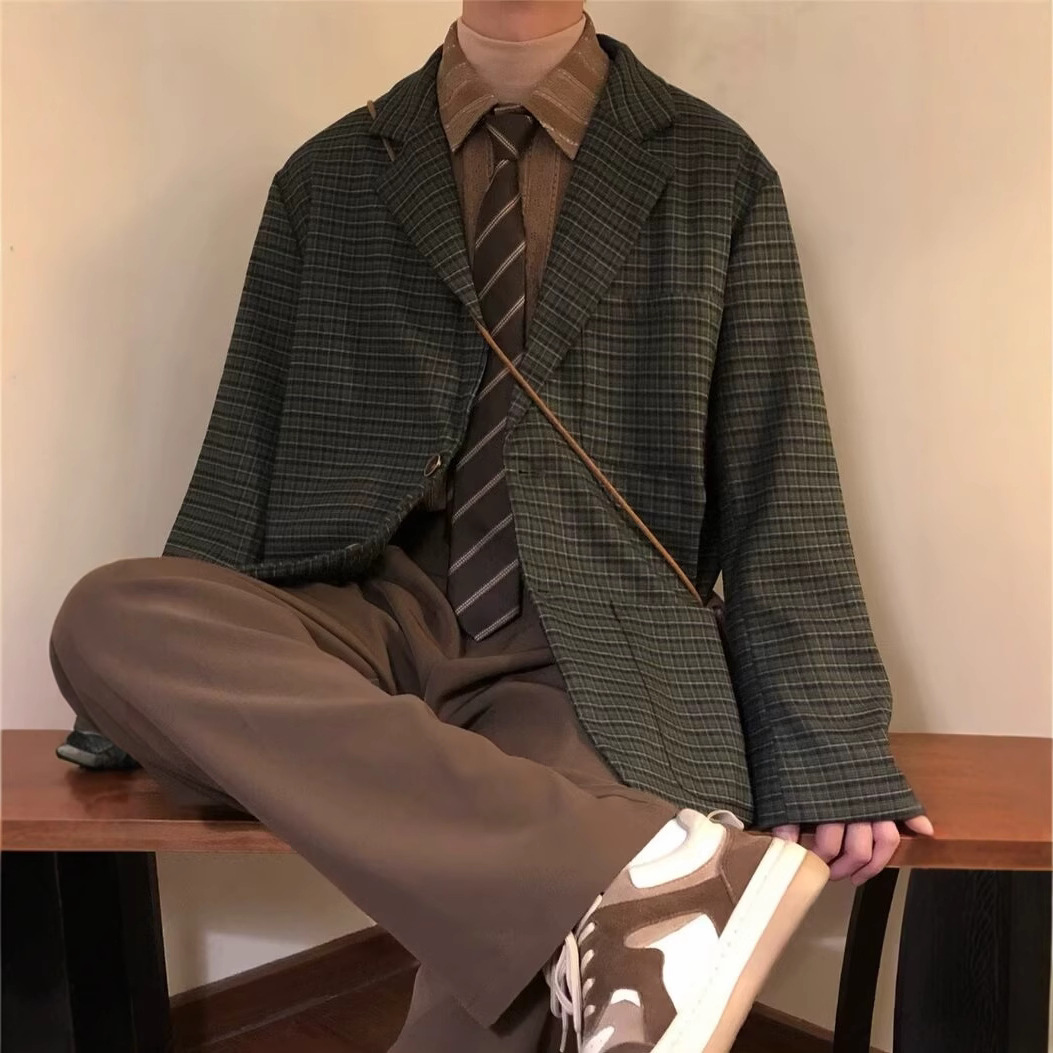 Art de otoño y invierno chaqueta hombre alto sentido traje casual hombre estilo de moda de estilo