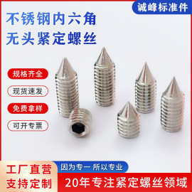紧定螺丝止付不锈钢无头GB78内六角特尖紧定60度