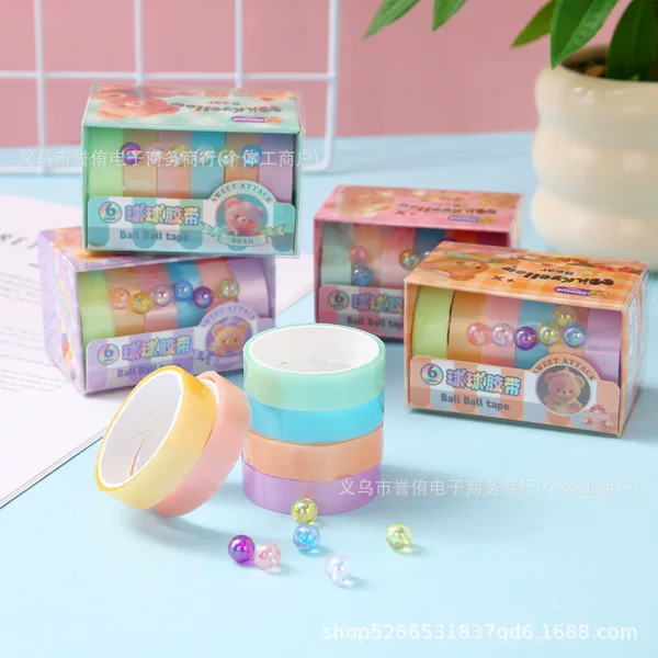 Gift Box Sticky Ball Tape Trendy Hand-Drawn Children's Stress Relief Gift Colorful Sticky Ball Tape