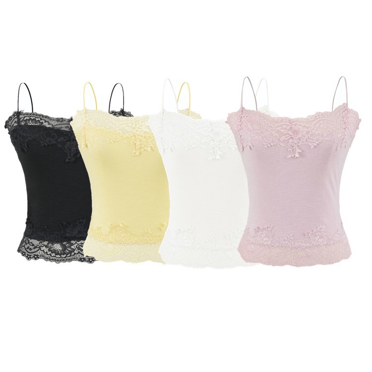 Gentle lace wavy trim camisole for women, spring/summer pure desire style inner tank top Gentle lace wavy trim camisole for women, spring/summer pure desire style inner tank top