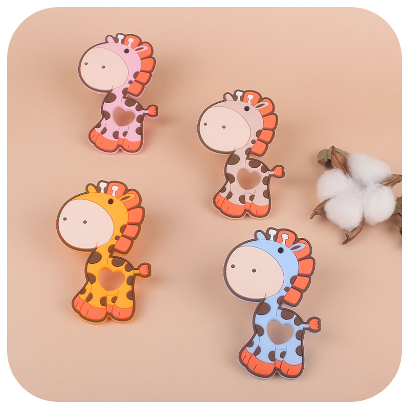 Nuevo bebé suministros de dibujos animados animal ELK Sika ciervos mordedura pegamento bebé creativo teether stick juguete teether