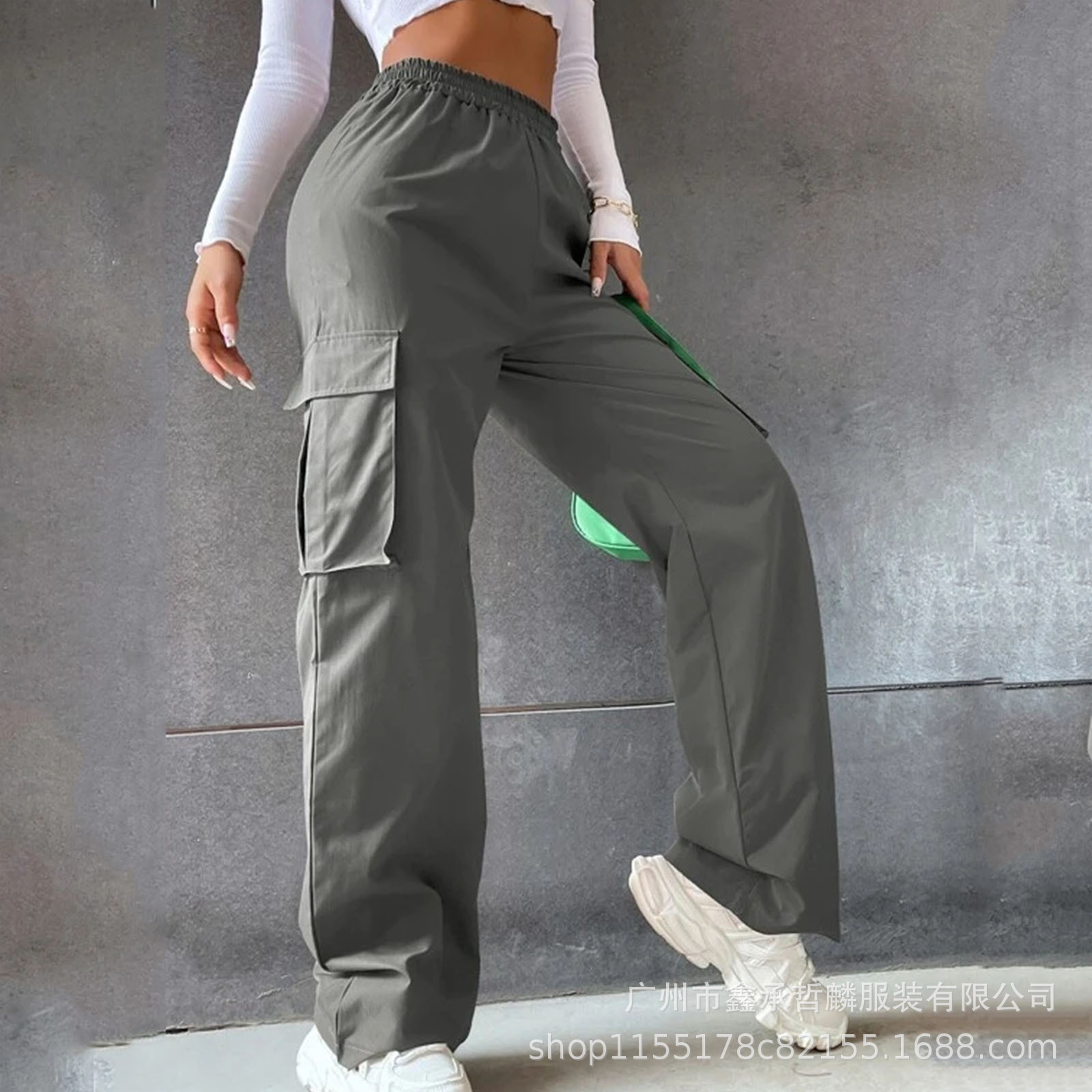 Pantalones de trabajo elegantes y casuales de mujer, de pierna ancha, cintura alta, sin cinturón, rectos y holgados, para 2026 image 16