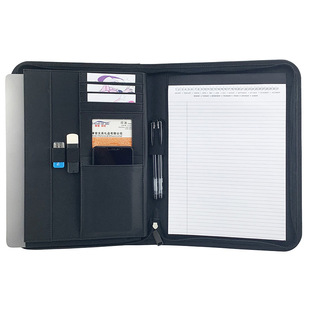 Modern in stock wholesale folder A4 multi-function manager folder PU imitation leather sales folder leather storage book can be added LO