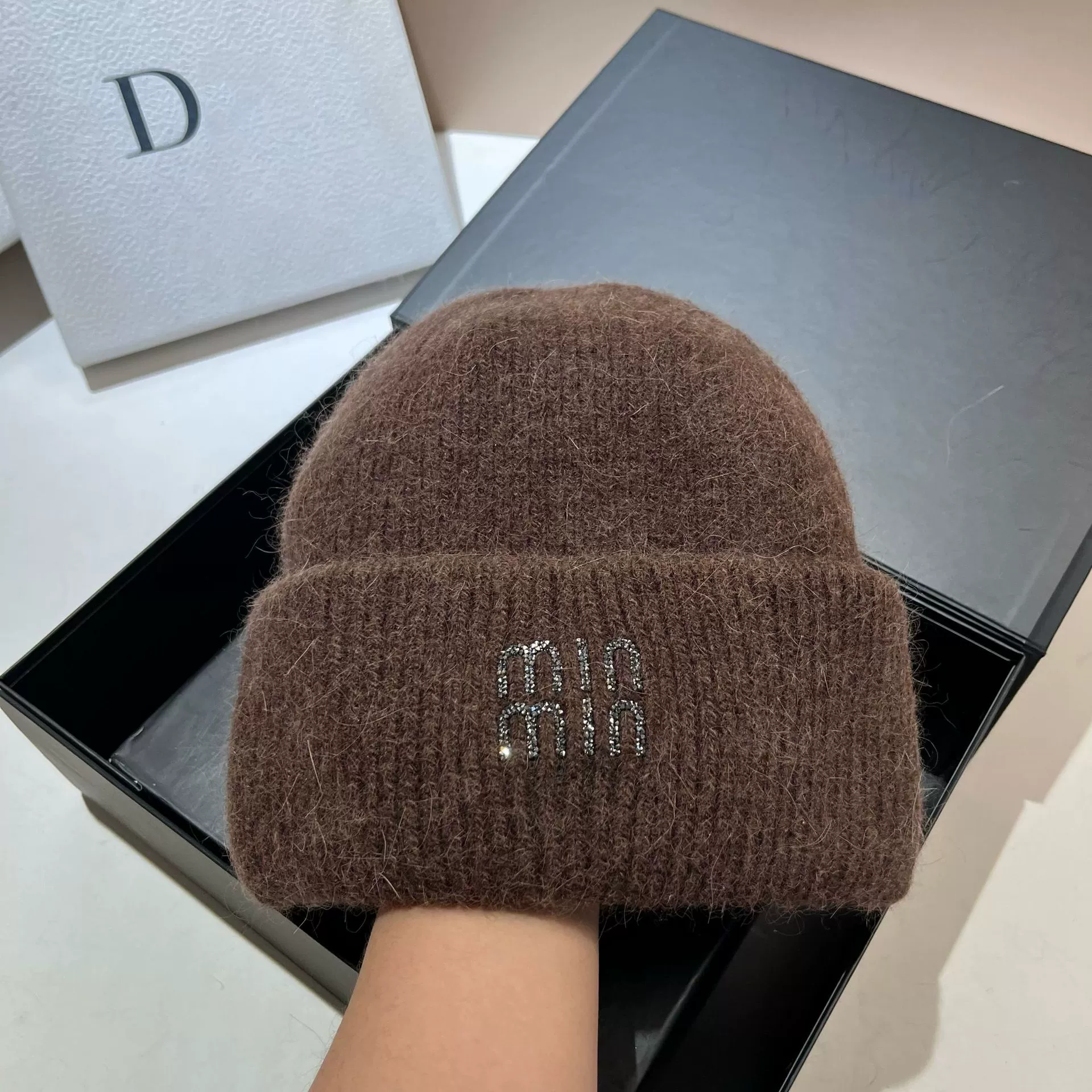 Keep warm velvet knitted hat, Korean style, increased thickness