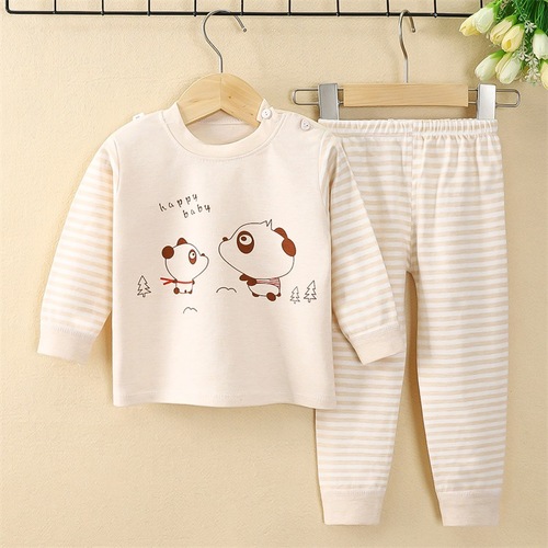 2024 new children's autumn and winter colorful cotton underwear for children, boys and girls, cotton autumn clothes and long trousers base set