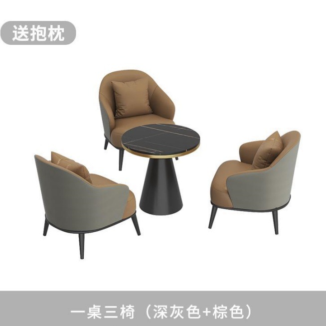 Mesa y silla de recepción Oficina de ventas Balcón de hotel de lujo simple Salón de belleza ocio Sofá para una sola reunión image 12