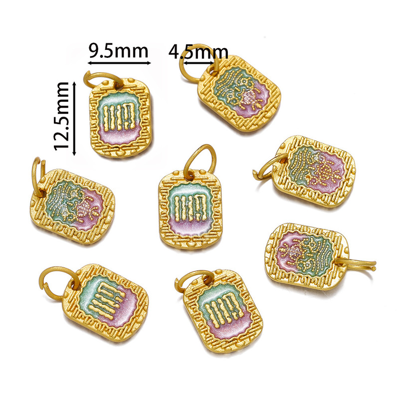 古代サンドゴールド中国風ペンダント合金オイルドロップエナメルペンダントブレスレットネックレスジュエリーペンダント手作り diy アクセサリー|undefined