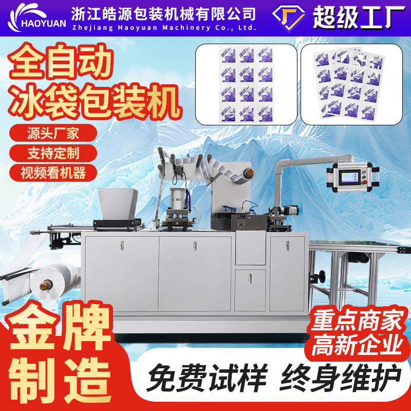 Haoyuan 450 Model Fully Automatic Self-Absorbing Water Ice Pack Machine with 12 or 24 Compartments for Fresh Fruit and Seafood Preservation and Cold Chain Transportation
