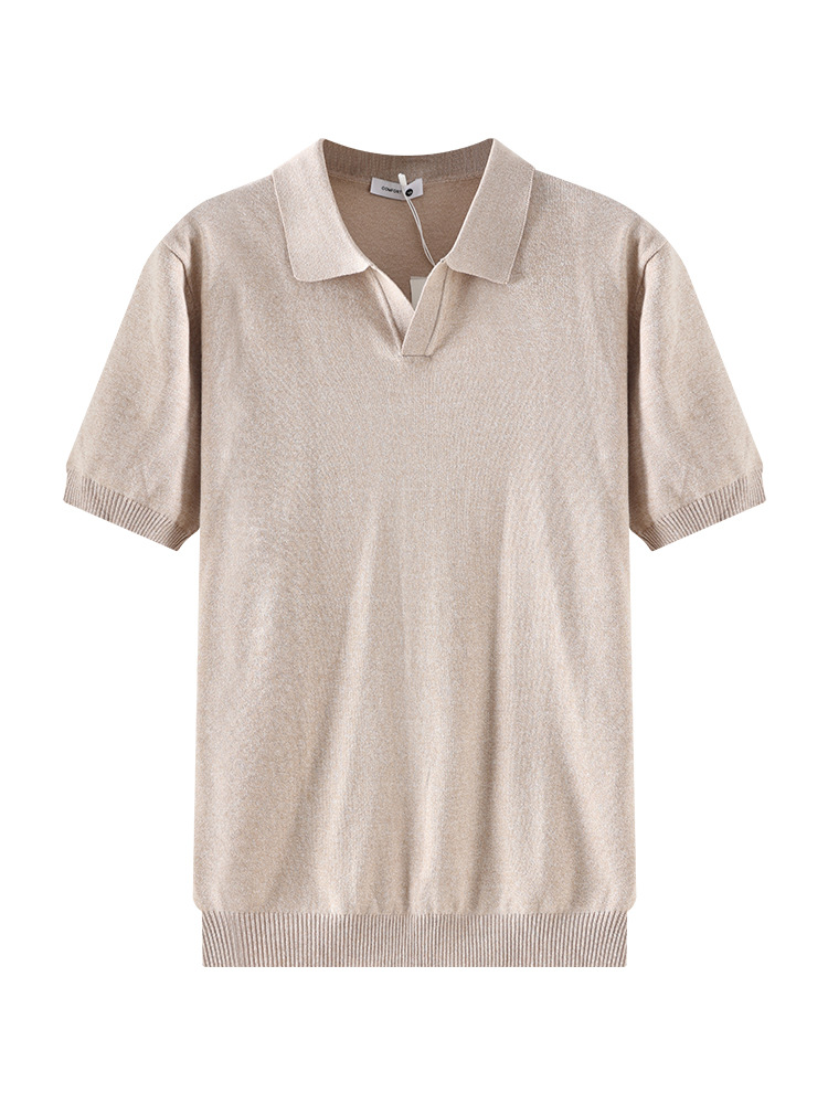 2026 hombre de verano de alta calidad de color sólido con solapa polo camiseta de negocios ocio de manga corta paul ropa de hombre comercio exterior lote