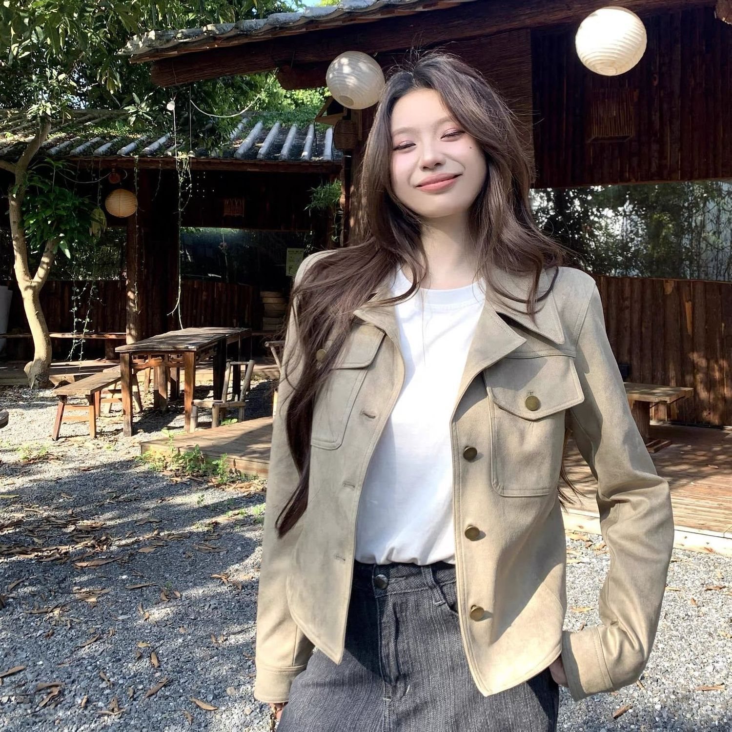Maillard Women's Slimming and Whitening Jacket, New Spring and Autumn Style, Elegant and Versatile, High-End Short Wrinkle-Resistant Top