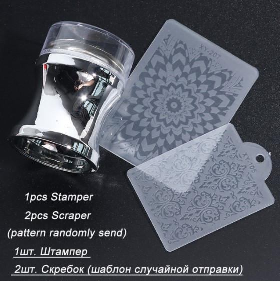 Transfronterizo nuevo sello de silicona de uñas galvanoplastia grande cabeza de impresión transparente completa 3,8 cm con tapa herramienta de impresión DIY