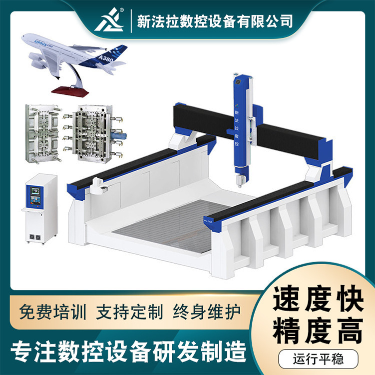 大型龙门式3528五轴雕刻机 飞机模型模具卧式五轴大型立体雕刻机