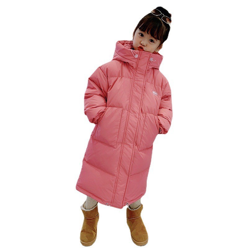 Children's Down Cotton-padded Coat Mid-length Thickened Warm 2023 New Winter Children's Wear Girls Cotton-padded Coat Coat Top