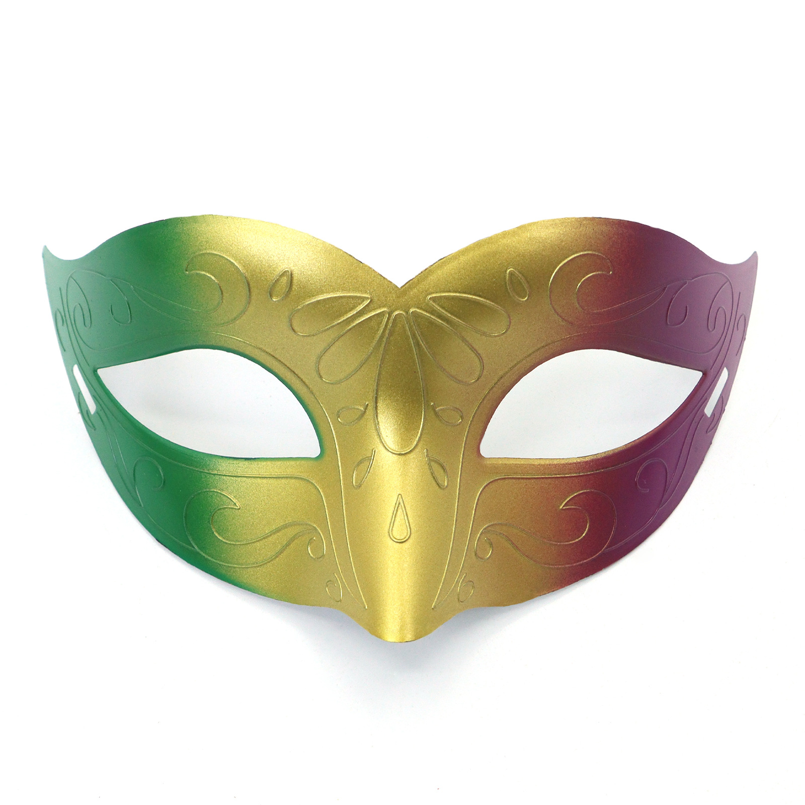 Amazon TK carnaval oro roxo verde tricolor retro máscara de mitad de cara espectáculo de escenario de fiesta máscara de accesorios