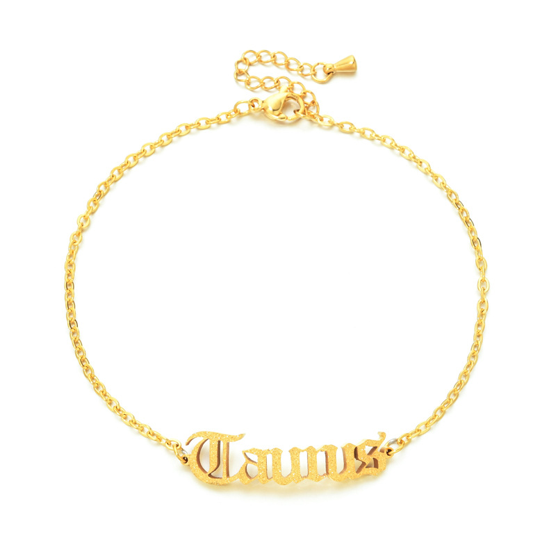 Simple Style Letter Constellation Stainless Steel Plating Womenu0027S Anklet 1 Piece