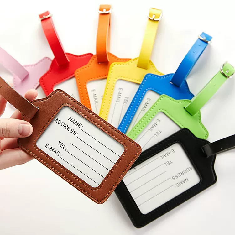 厂家定制皮革PU行李牌防丢登机挂牌旅行箱牌信息标示挂牌定制logo