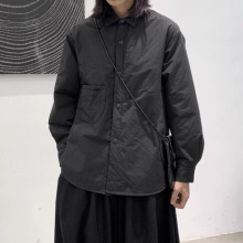 外贸尾单轻便保暖夹棉外穿衬衫棉服女秋冬款休闲减龄纯色衬衣外套