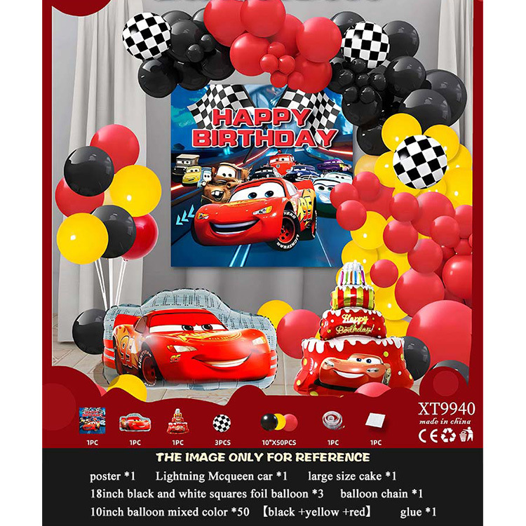 Fiesta de cumpleaños redonda escena diseño decorativo globo traje de juguete para niños globo de aluminio letras y números