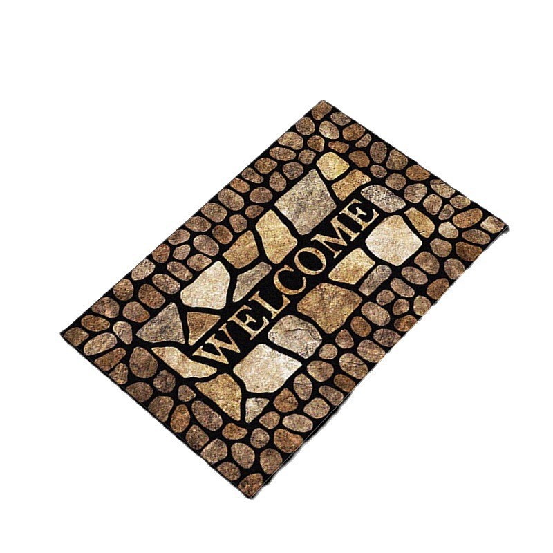 Amazon transfronterizo puerta de entrada alfombra de suelo de estilo americano puerta de entrada alfombra de suelo de eliminación de polvo porche fácil de cuidar alfombra de terciopelo de cristal