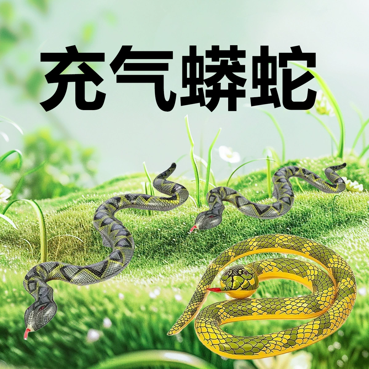 Спот поставляет надувной питон ПВХ надувная змея Хэллоуин хитрый реквизит питон страшная игрушка симулятор