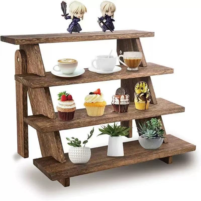Ready-Made Wooden Multi-Layer Storage Rack, Ladder-Style Multi-Purpose Cupcake Display Rack, Potted Plant Display Rack Ready-Made Wooden Multi-Layer Storage Rack, Ladder-Style Multi-Purpose Cupcake Display Rack, Potted Plant Display Rack