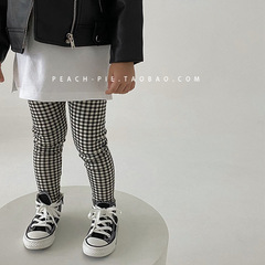 Girls' Leggings 2022 Spring and Autumn Cotton Wool Lined Children's Baby Pants Elastic Fitting Leopard Print