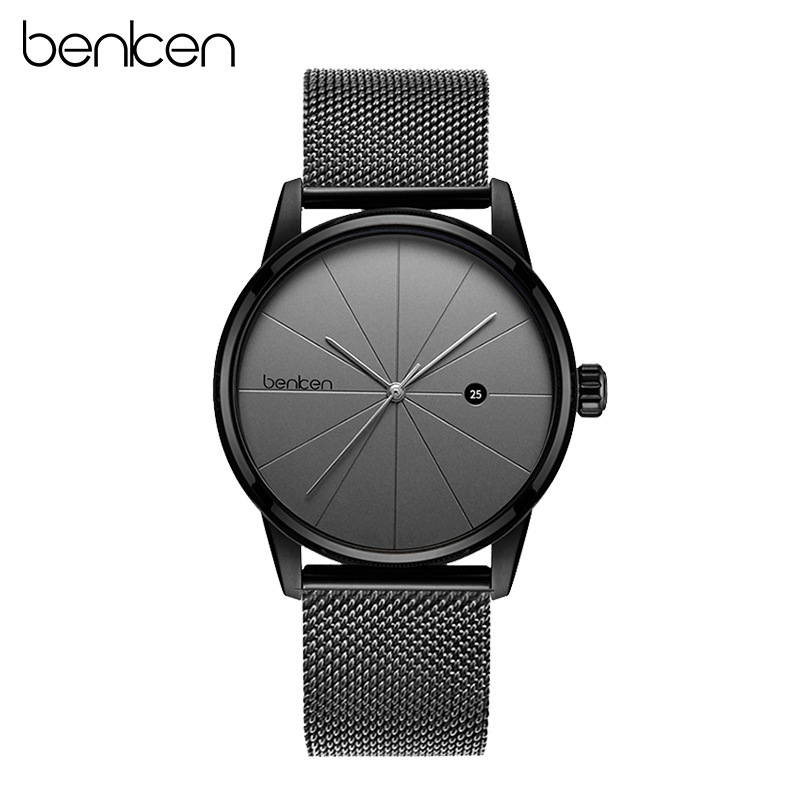 Benken Genuine Fully-Automatic Mechanical Watch Male Fashion Trendy Brief Steel Strip Mens Watch Waterproof Belt Watch