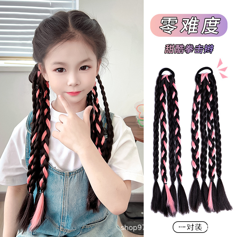 사쿠라 핑크 1쌍 [4가닥 땋기]