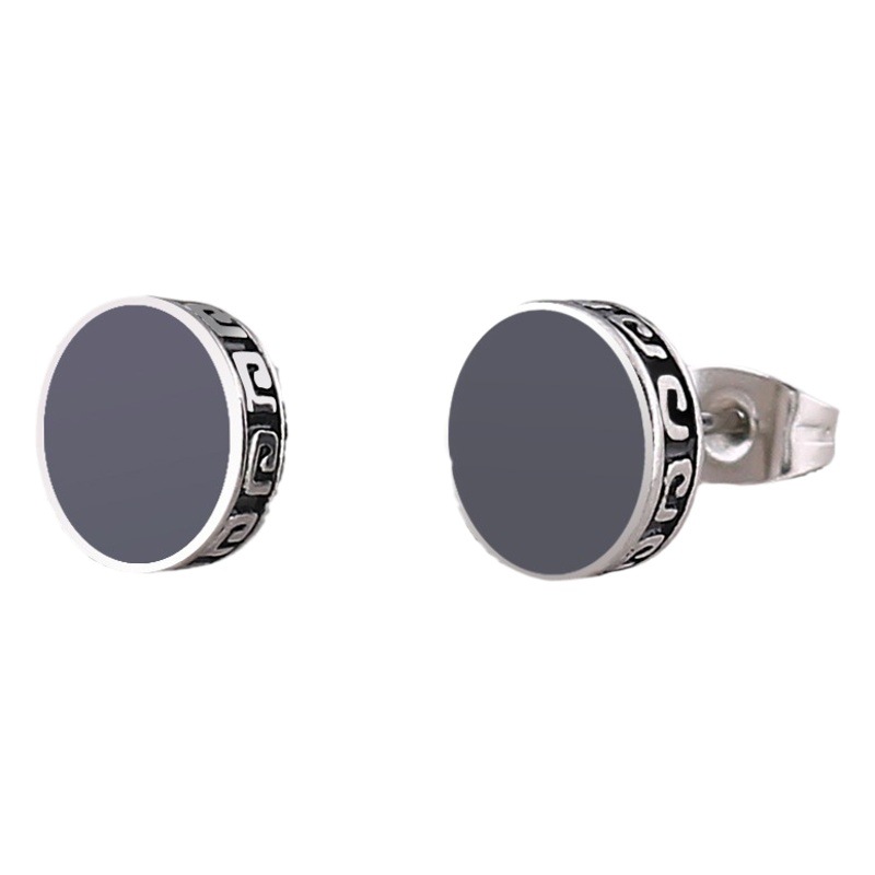 Nuevos pendientes de estilo retro estilo étnico redondo pastel Barbell pendientes de estilo coreano hombres y mujeres de moda personalizada de acero de titanio pendientes al por mayor