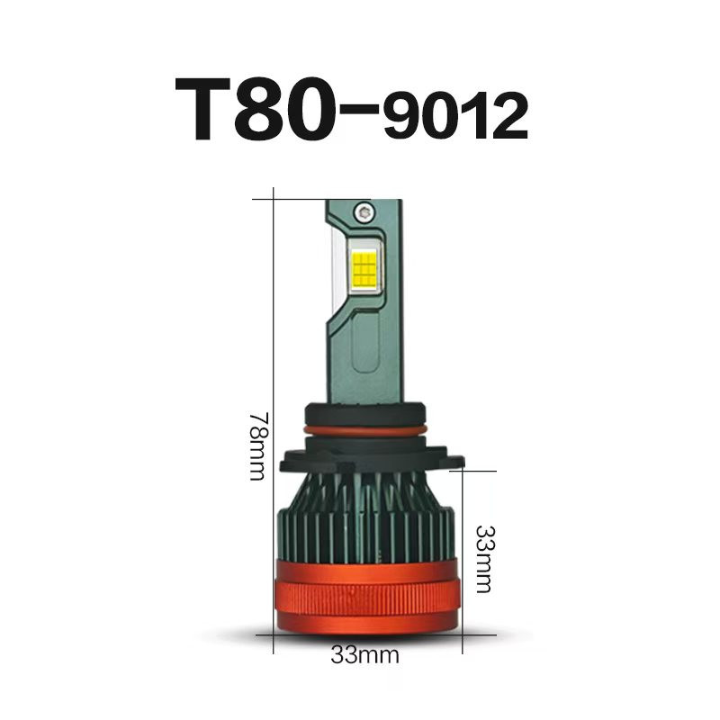 Venta caliente doble tubo de cobre LED lámpara de coche T80 modificación externa 65W de alta potencia delantero LED de automóvil H1 H7