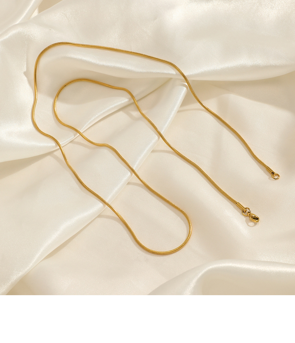 1 Piece Simple Style Solid Color Stainless Steel Titanium Steel Plating Necklace_colorza_4