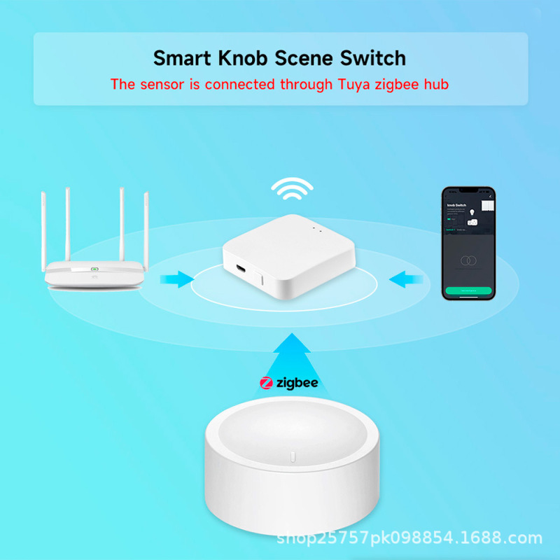 Tuya ZigBee スマートスイッチノブ調光スイッチライト色温度調整携帯電話はスイッチをリモートコントロールできます|undefined